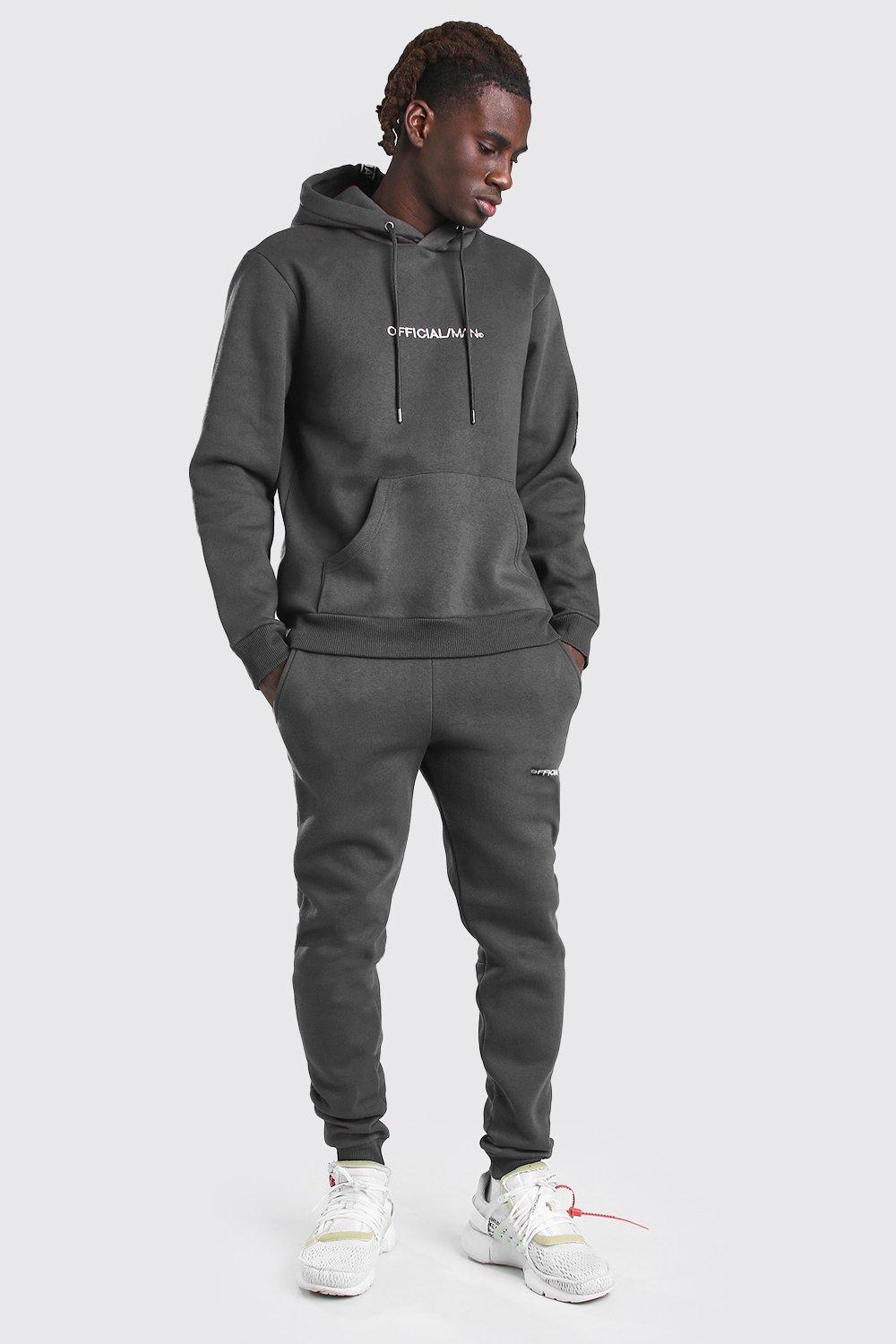 Boohooman tracksuit sale grey